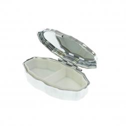 Таблетница эллипс на 2 отделения камень жадеит 6х3,5х2 см