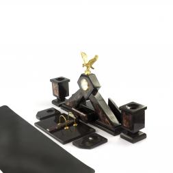 Письменный набор "Орел" из яшмы с настольным ковриком