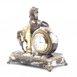 Декоративные часы из бронзы и мрамора &amp;quot;Конь на дыбах&amp;quot;