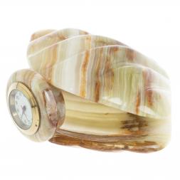 Часы «Ракушка» из оникса 10×10×5,5 см (3)