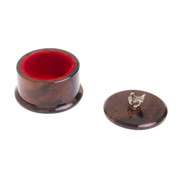 Шкатулка &amp;quot;Певчая птица&amp;quot; коричневый обсидиан 7,5х7,5х7,5 см 127046