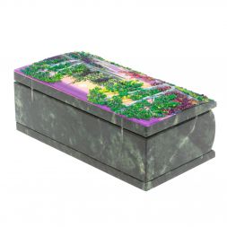 Шкатулка &amp;quot;Купюра. Рассвет&amp;quot; из шабровского змеевика 18х9,5х7 см