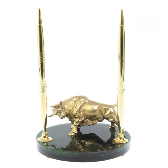 Статуэтка &amp;quot;Бык&amp;quot; из бронзы и нефрита 13,5х13,5х22,5 см 128982