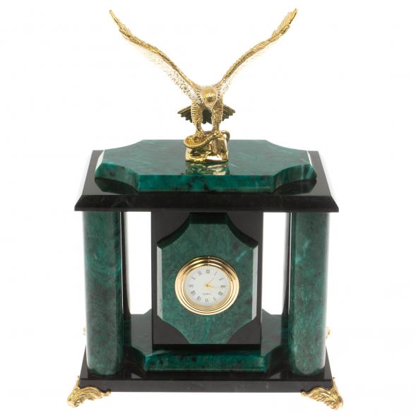 Настольные часы &amp;quot;Орел&amp;quot; бронза змеевик 129830