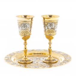 Набор фужеров на подносе &amp;quot;Лилии&amp;quot; 70 мл Златоуст