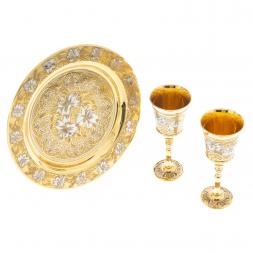 Набор фужеров на подносе &amp;quot;Лилии&amp;quot; 70 мл Златоуст