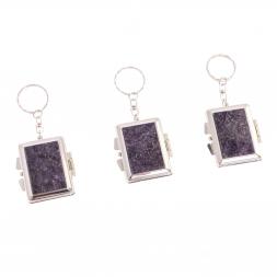 Складное зеркало брелок из сиреневого флюорита прямоугольное