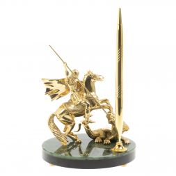 Статуэтка "Георгий Победоносец" на нефрите 13х13х17 см