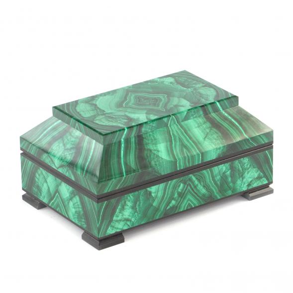 Ларец &amp;quot;Счастье&amp;quot; камень малахит 12х8х6 см 121221