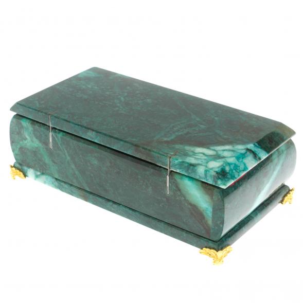 Шкатулка &amp;quot;Купюра&amp;quot; на ножках с зеркалом камень змеевик 129763