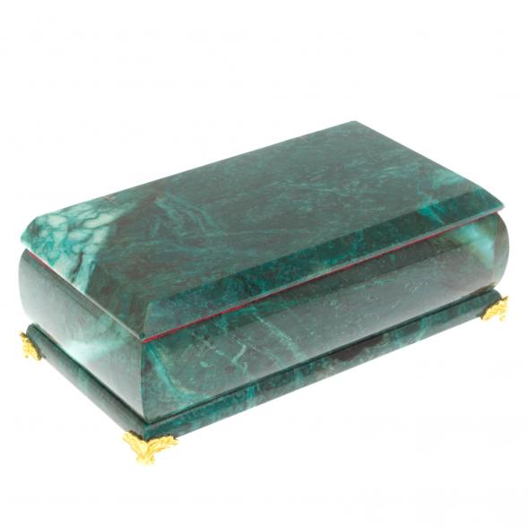 Шкатулка &amp;quot;Купюра&amp;quot; на ножках с зеркалом камень змеевик 129763