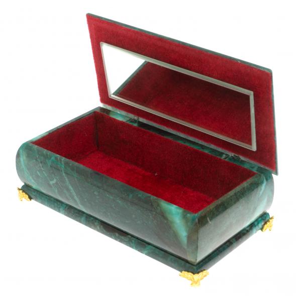 Шкатулка &amp;quot;Купюра&amp;quot; на ножках с зеркалом камень змеевик 129763