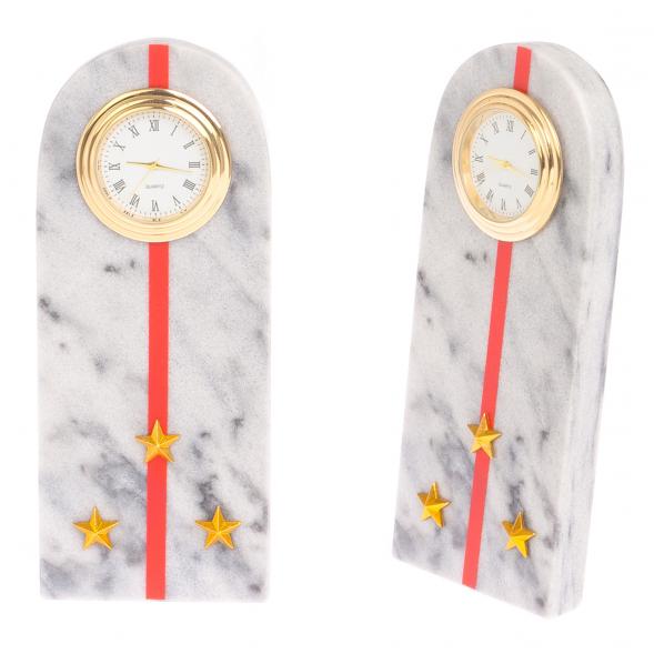 Часы &amp;quot;Погон старший лейтенант МВД&amp;quot; из мрамора 113179