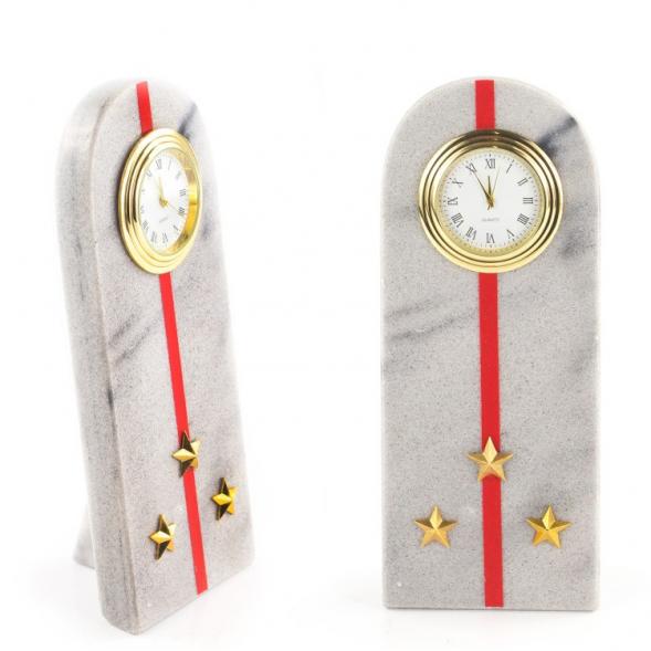 Часы &amp;quot;Погон старший лейтенант МВД&amp;quot; из мрамора 113179