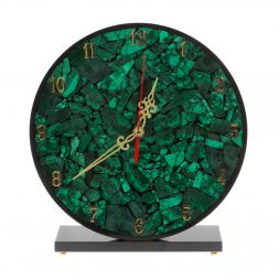 Часы настольные из малахита &amp;quot;Мозаика&amp;quot; 26,5х8х28 см