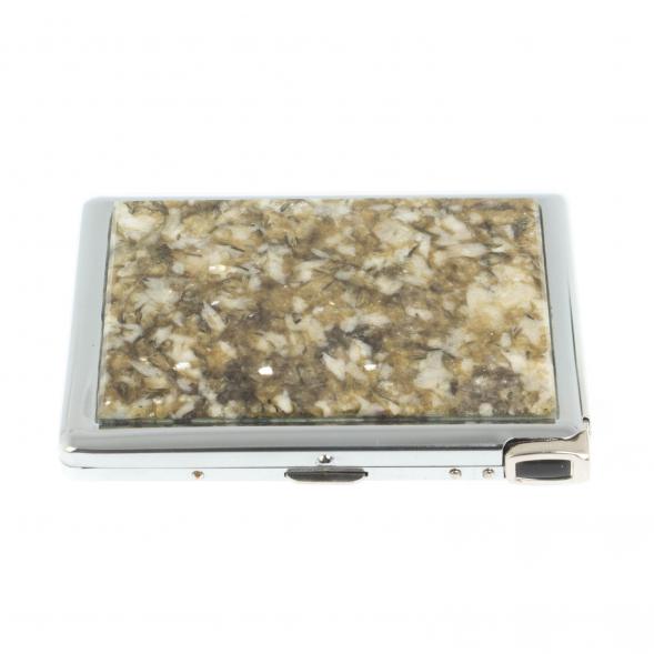 Портсигар на 10 сигарет с зажигалкой камень жельбертит 128068