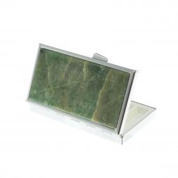 Таблетница на 7 отделений камень жадеит серебристая