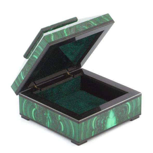 Малахитовый ларец &amp;quot;Квадрат&amp;quot; 8х8х5 см 121223