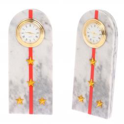 Часы &amp;quot;Погон капитан МВД&amp;quot; из мрамора