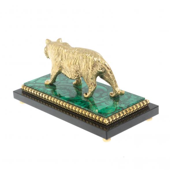 Бронзовая статуэтка &amp;quot;Амурский тигр&amp;quot; на малахите 16х8х8 см 127991