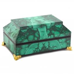 Малахитовый ларец &amp;quot;Драгоценный&amp;quot; камень малахит 15х10х7 см