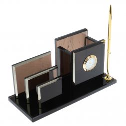 Письменный прибор &amp;quot;Супер&amp;quot; из черного обсидиана