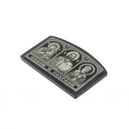 Автоикона &amp;quot;Триптих&amp;quot; из черного обсидиана 7х4 см