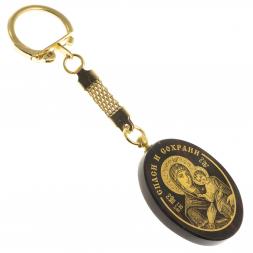 Брелок-оберег с молитвой &amp;quot;Спаси и сохрани&amp;quot; камень обсидиан