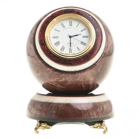Часы &amp;quot;Шар Антистресс&amp;quot; из камня лемезит 11х11х14 см 123533