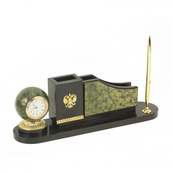 Настольный набор &amp;quot;Шар&amp;quot; змеевик 118661