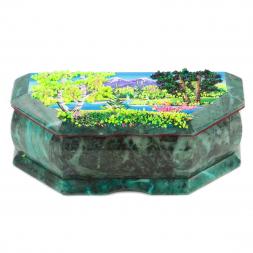 Шкатулка с расписной крышкой Лето 17х7,5х6 см