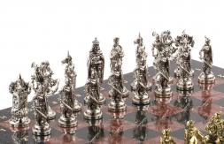 Шахматы сувенирные &amp;quot;Рыцари крестоносцы&amp;quot; доска 44х44 см из камня лемезит