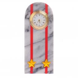 Часы &amp;quot;Погон подполковник МВД&amp;quot; из мрамора