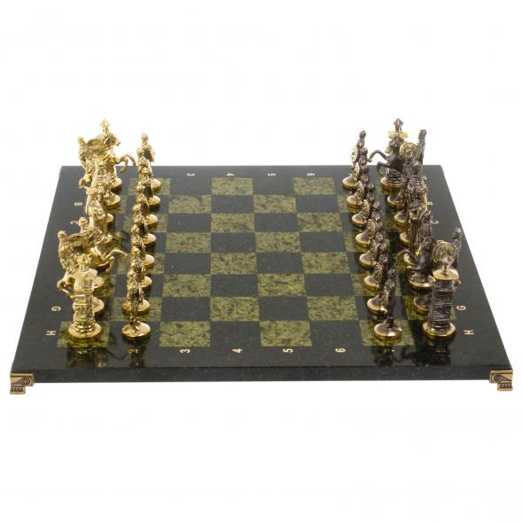 Шахматы сувенирные &amp;quot;Богатыри&amp;quot; змеевик доска 44х44 см 126129