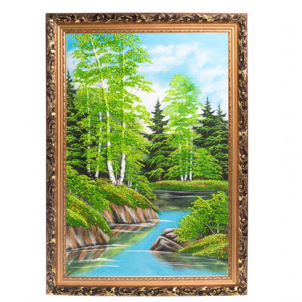 Картина &amp;quot;Летний пейзаж&amp;quot; багет №8 50х80 см, каменная крошка 126519