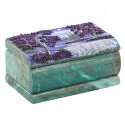 Шкатулка с расписной крышкой Рассвет 10,5х6,5х5 см