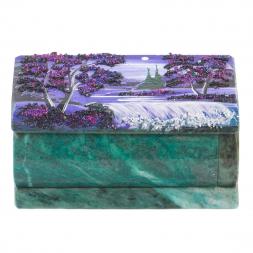 Шкатулка с расписной крышкой Рассвет 10,5х6,5х5 см