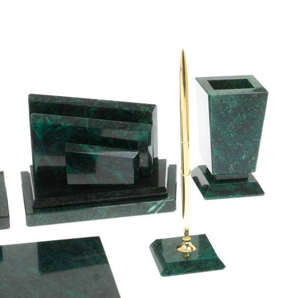 Настольный набор &amp;quot;Бюрократ&amp;quot; камень змеевик 121226