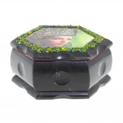 Каменная шкатулка &amp;quot;Хозяйка медной горы&amp;quot; 14х12,5х7 см