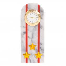 Часы &amp;quot;Погон полковник МВД&amp;quot; из мрамора