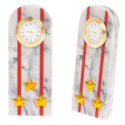 Часы &amp;quot;Погон полковник МВД&amp;quot; из мрамора