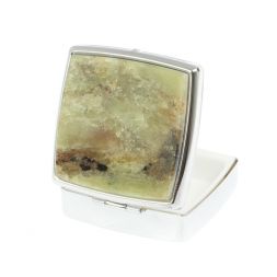 Таблетница на 2 отделения желтый апатит цвет серебро