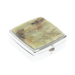 Таблетница на 2 отделения желтый апатит цвет серебро