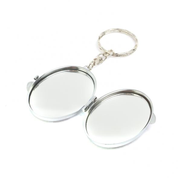 Складное зеркало брелок тигровый глаз овальное 127372