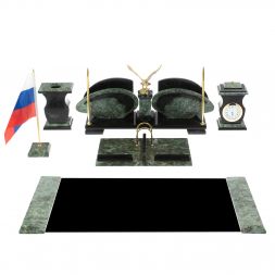 Настольный набор "Орел" из змеевика с бюваром