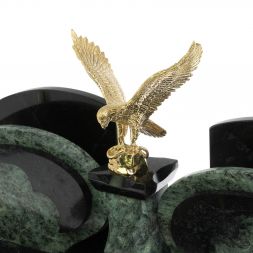 Настольный набор "Орел" из змеевика с бюваром