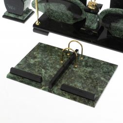 Настольный набор "Орел" из змеевика с бюваром