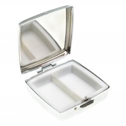 Таблетница на 2 отсека камень мусковит цвет серебро