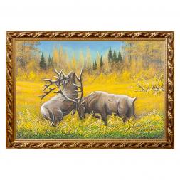 Картина &amp;quot;Поединок&amp;quot; багет 46х66 см, каменная крошка