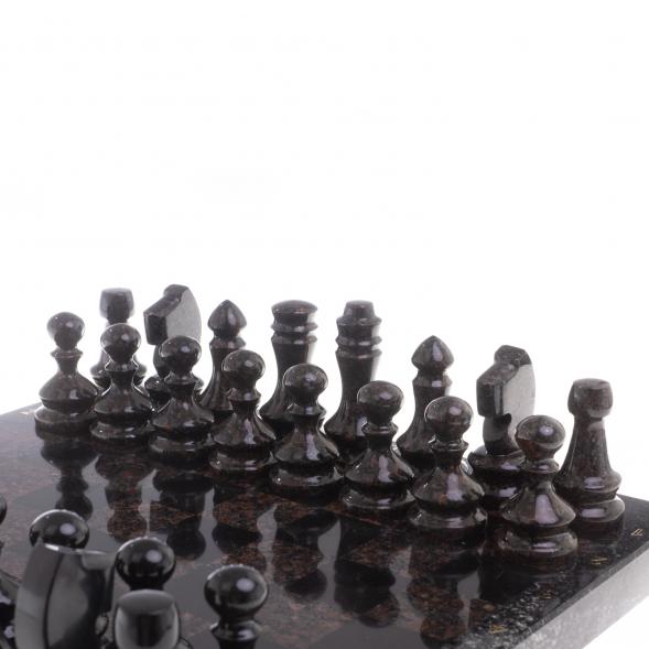 Шахматы из камня &amp;quot;Традиционные&amp;quot; доска 38х38 см гранит, габбро 124256